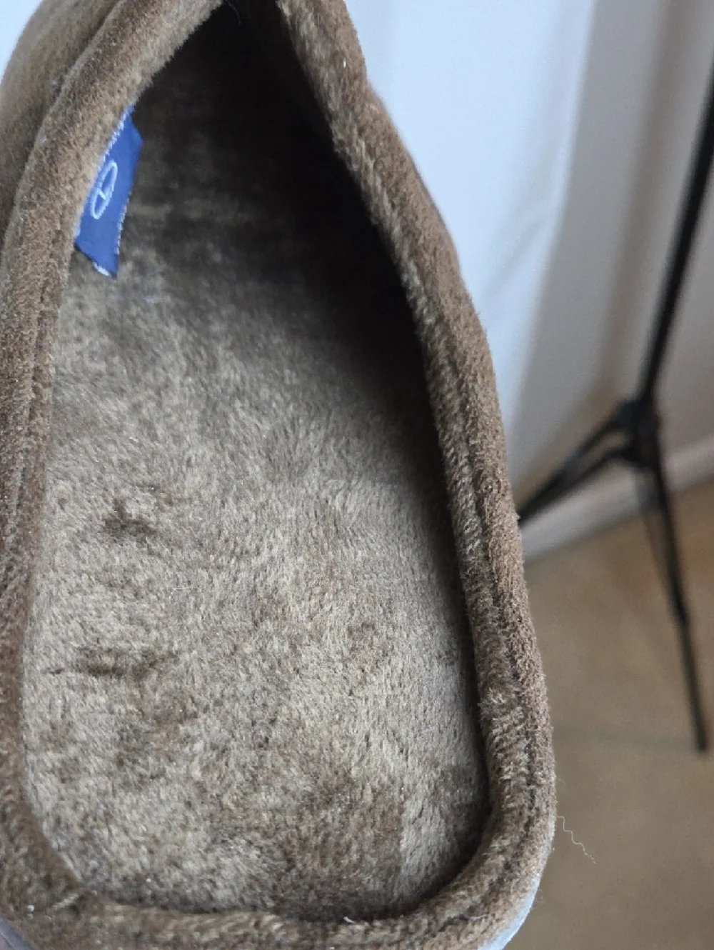 Stafford Men's Brown Suede-Look Slip-On Slippers